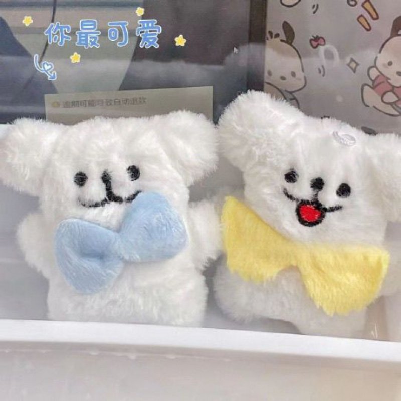 吱吱叫线条小狗挂件毛绒狗狗公仔钥匙扣软萌布娃娃送生日礼物玩偶