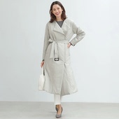 意大利客供羊毛夹棉 日系高端女装 26年春款 优雅系带风衣