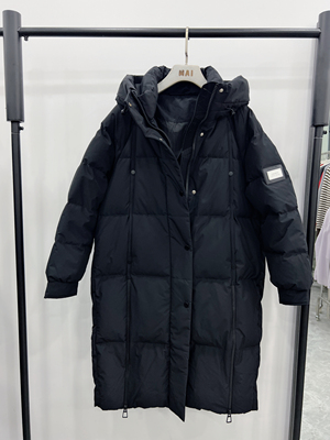 新款韩版宽松连帽长款羽绒服加厚保暖白鸭绒外套女
