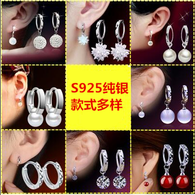 珍珠耳钉女气质925银耳环批发
