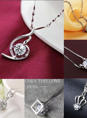 S925银吊坠防过敏不褪色项链女