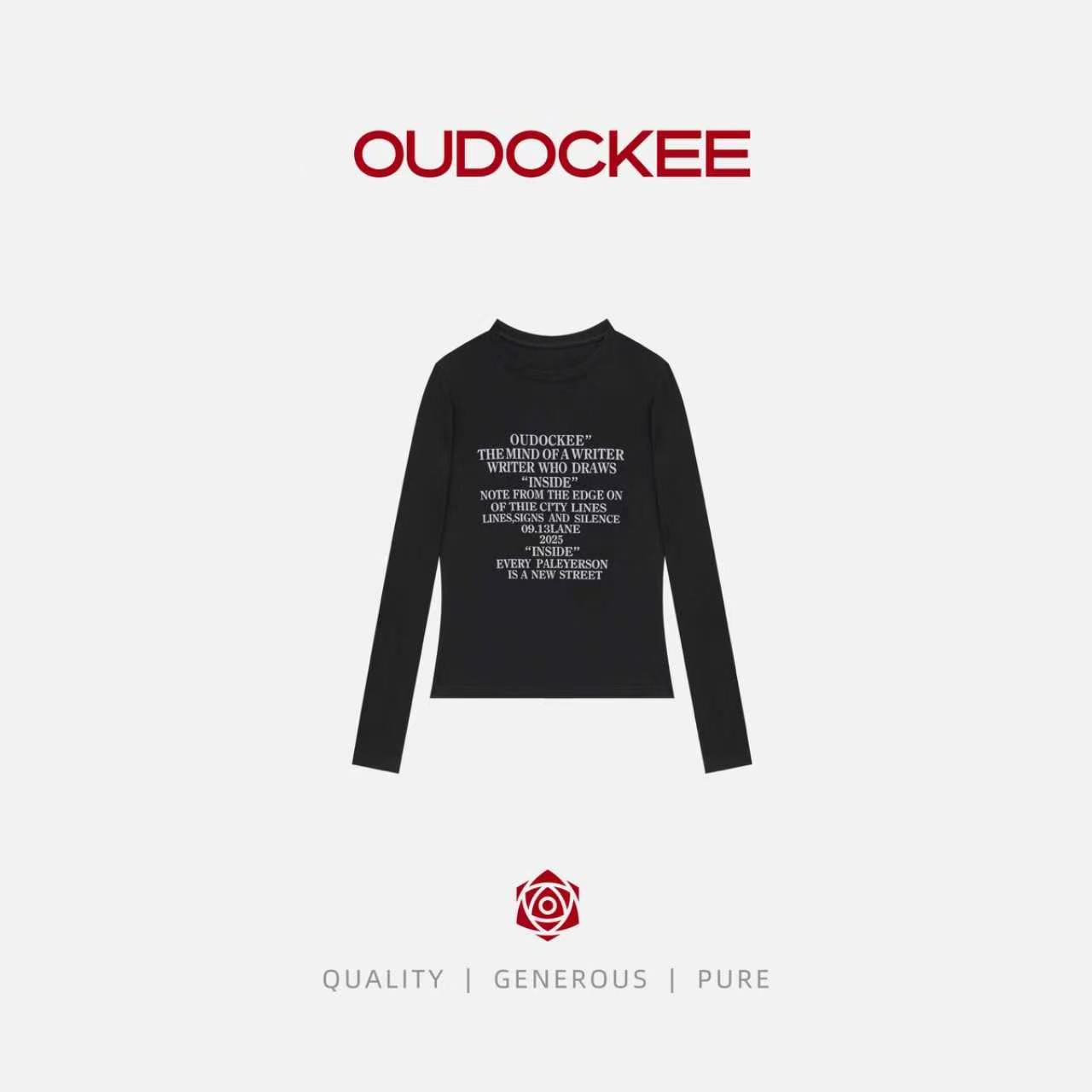 OUDOCKEE 鸥鸥【字母T】长袖上衣休闲百搭显瘦字母 SBCE2624T