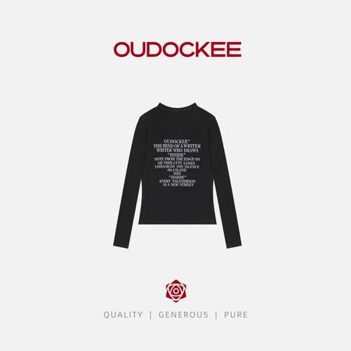 OUDOCKEE 鸥鸥【字母T】长袖上衣休闲百搭显瘦字母 SBCE2624T