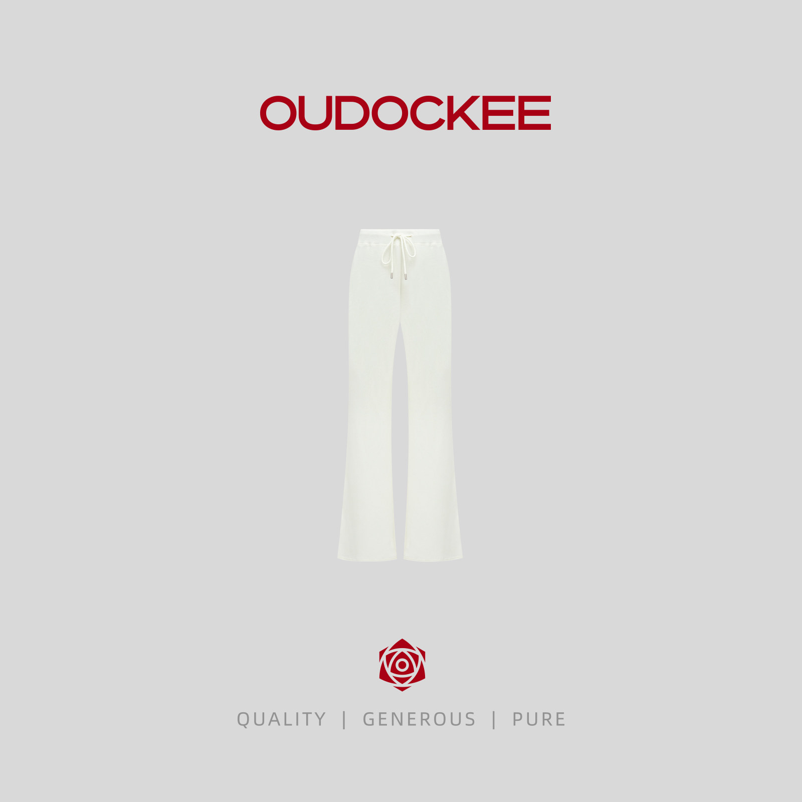 OUDOCKEE 鸥鸥【鸥鸥同款】休闲裤舒适微喇 KBBE2469T - 实物图