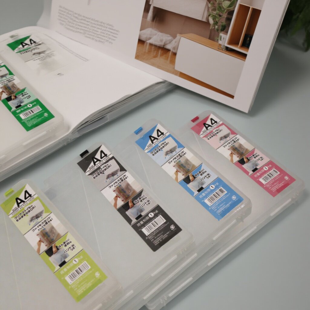 日本进口文件夹A4文件夹学生用试卷收纳盒资料盒文件盒套装资料盒