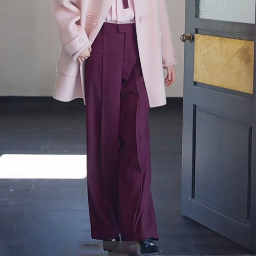 薰系列专柜30%粘纤毛呢休闲裤