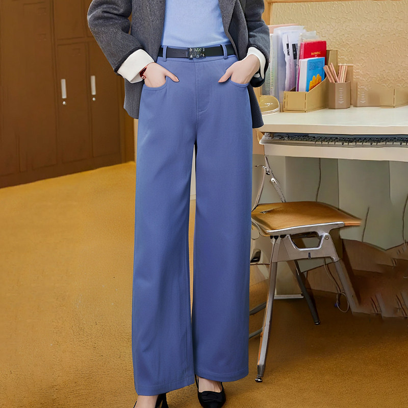 【贝系列】商场品牌女装折扣2025年冬季659元磨毛阔腿牛仔裤