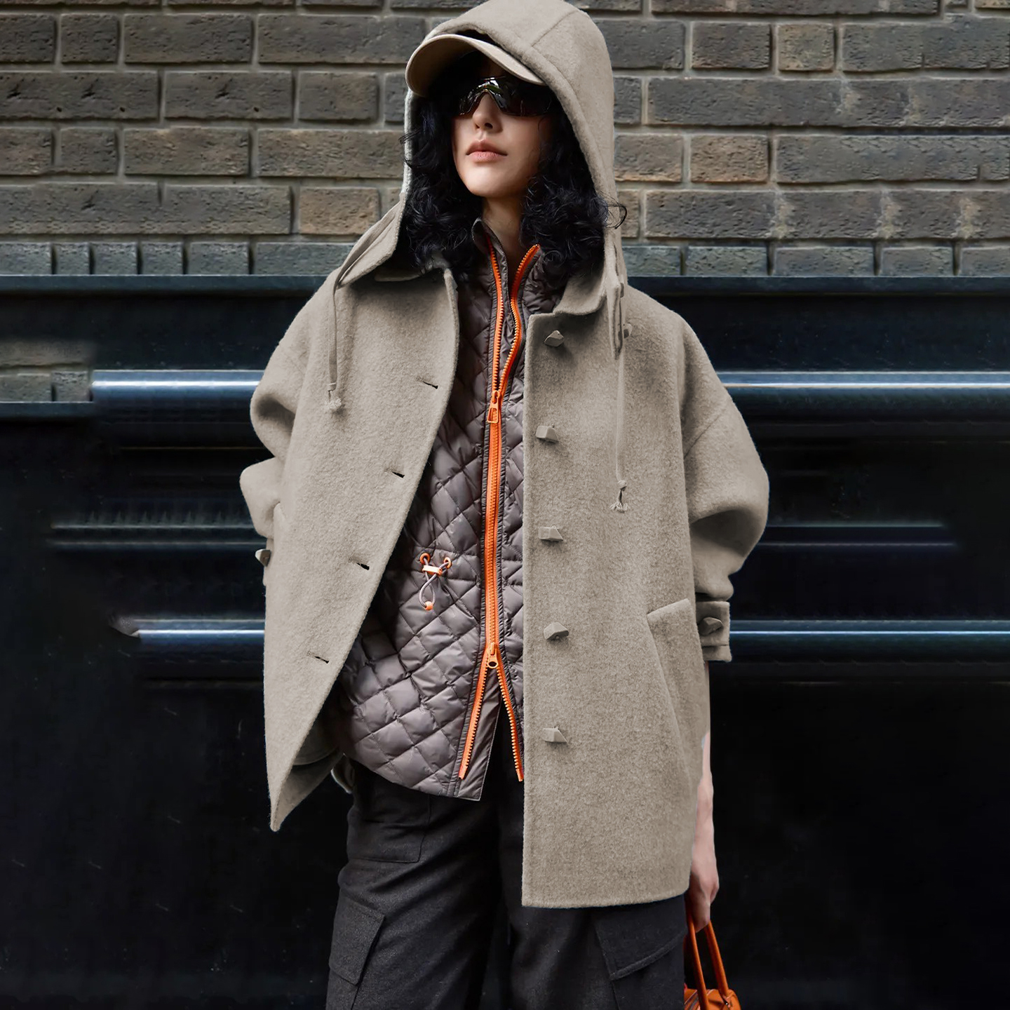 米系列纯绵羊毛双面呢大衣外套