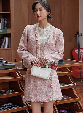 【芭依L】新款女装折扣2025年冬季粗花呢套装1199元外套短裙