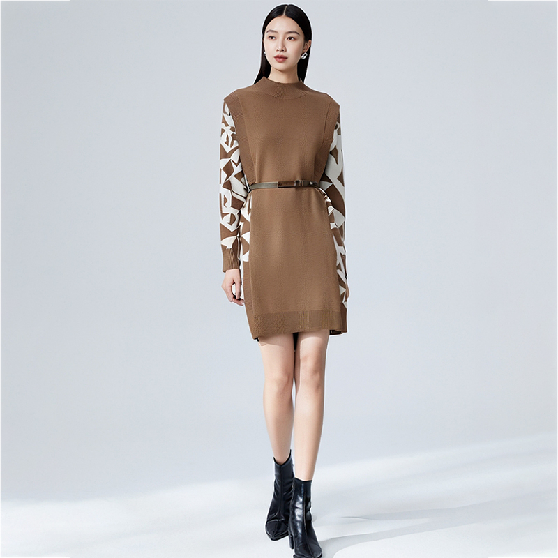 659元假两件针织连衣裙