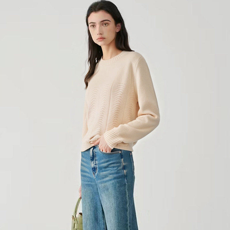 【碧系列】新款女折扣2025冬专柜599元圆领显瘦纯欲气质毛衣,女装/女士精品,毛衣,淘宝优惠券,粉丝福利购,淘宝优惠卷