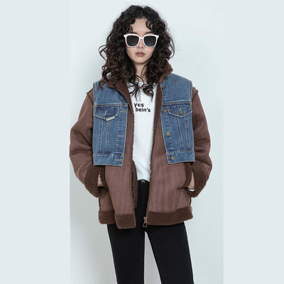 【B系列】商场品牌女装折扣2025年冬季专柜1499元麂皮颗粒里外套