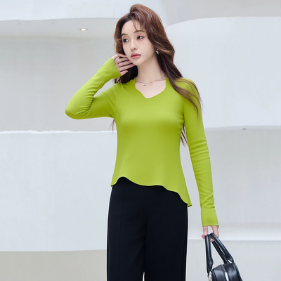 依目系列专柜纯色休闲通勤针织衫