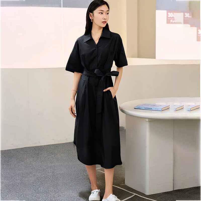 【她系列】商场品牌女装折扣2026年夏季清新日常收腰连衣裙