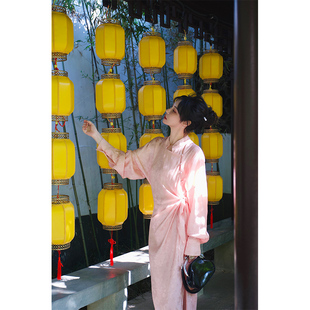 NANASTORE新中式连衣裙子女春季2024新款禅意高级感宽松长裙女装