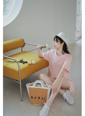 NANASTORE短袖T恤女宽松情侣装春季衣服白色上衣oversize圆领打底