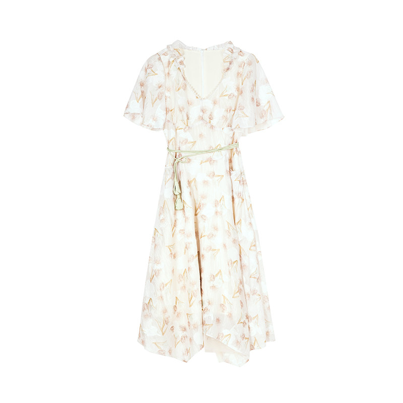 NANASTORE碎花网纱连衣裙女2024春季新款法式印花裙子小个子长裙,女装/女士精品,连衣裙,淘宝优惠券,粉丝福利购,淘宝优惠卷