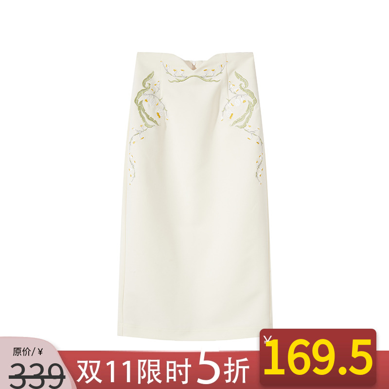 高腰显瘦褶皱黑色半身裙