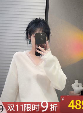 NANASTORE黑色针织衫女2024春季新款短款显瘦内搭毛衣小衫上衣