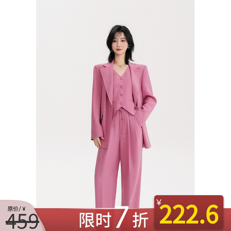 NANASTORE时尚套装女2024春季新款西装马夹裤子休闲早秋外套女装