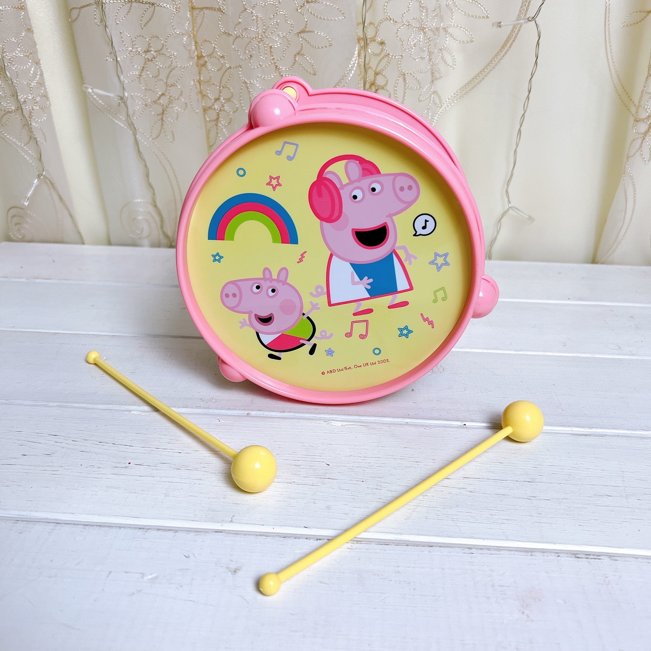 小猪佩奇儿童敲鼓双面打击鼓婴儿拍拍鼓宝宝手拍鼓益智乐器玩具