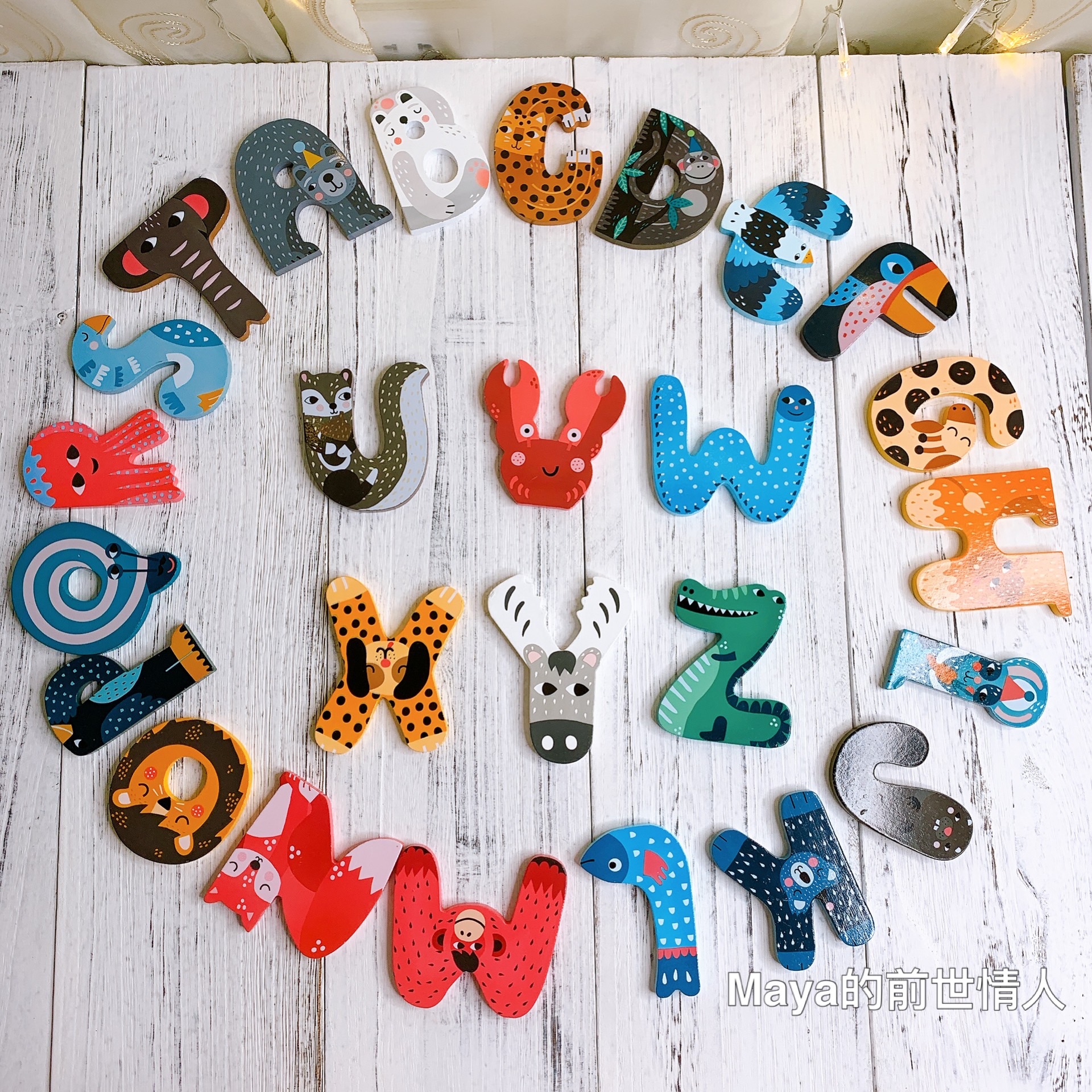 法国vilac 超可爱的字母儿童房装饰英文门牌英文字母认知积木玩具