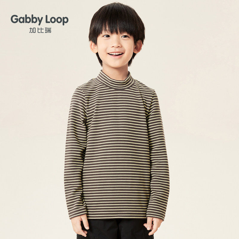 加比瑞男童长袖T恤 儿童打底衫半高领打底T恤中大童体恤经典条纹,童装/婴儿装/亲子装,T恤,淘宝优惠券,粉丝福利购,淘宝优惠卷