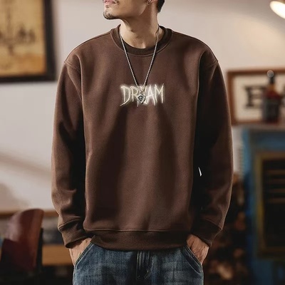 秋冬桐夏沫美式宽松圆领卫衣