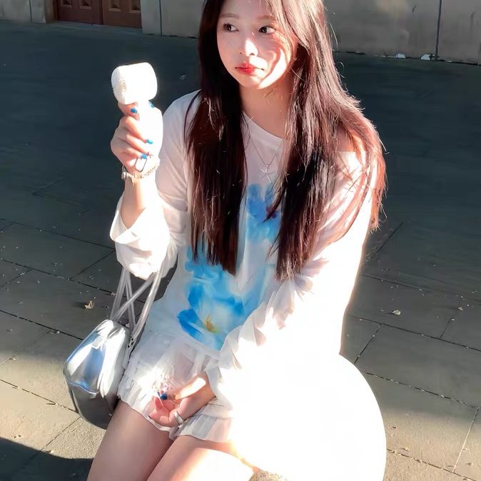 夏季新款撞色花朵斜肩罩衫女宽松百搭轻薄透气防晒一字肩长袖上衣