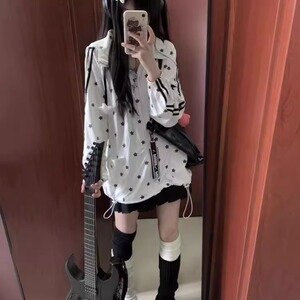 日系可爱满印星星防晒衣女宽松轻薄小众设计感防紫外线连帽外套夏