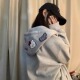 徽章HelloKitty刺绣开衫 2025新款 美式 连帽卫衣女宽松可爱拉链外套