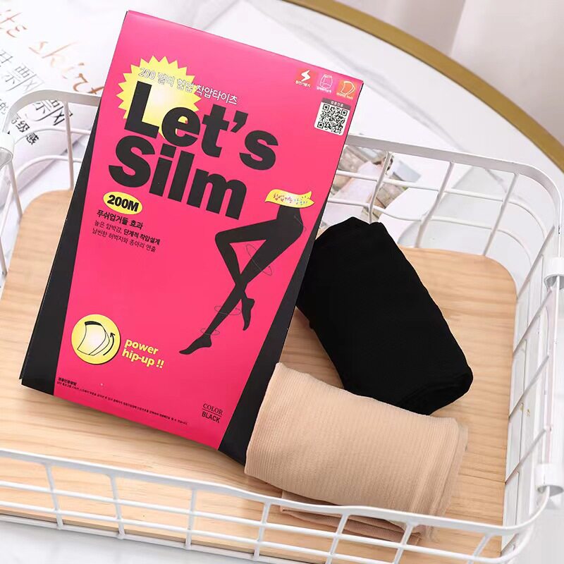 瘦腿袜韩国let's200连裤袜slim瘦腿光腿压力袜提臀塑形