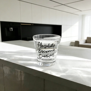 韩式 bracket table早餐酸奶杯咖啡杯甜品杯黑字母矮款厚底咖啡杯