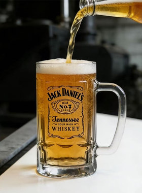 JACK DANIEL'S 专用啤酒杯杰克丹尼无铅玻璃威士忌杯精酿杯玻璃杯