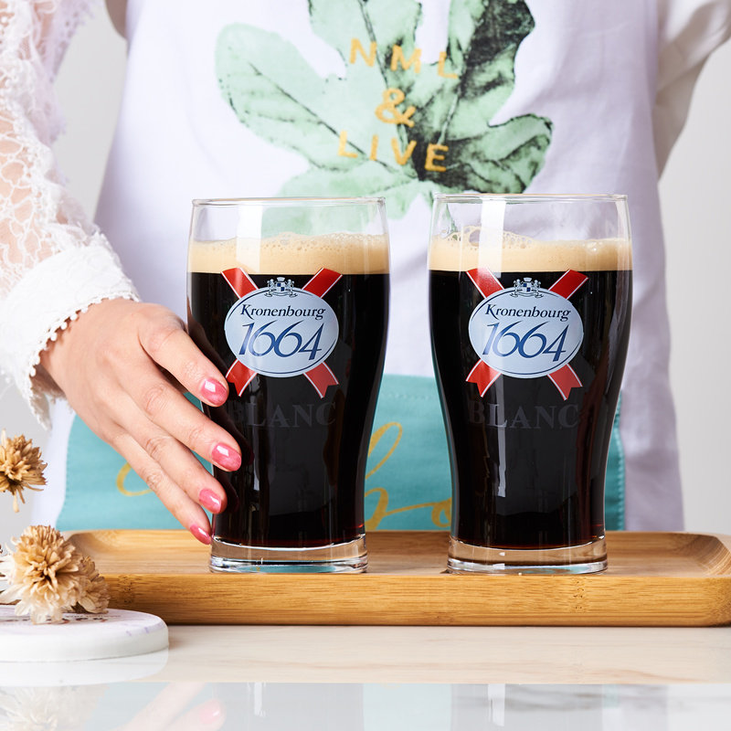 凯旋1664啤酒杯商用白啤专用杯子可定制图案家用精酿啤酒杯喝酒杯