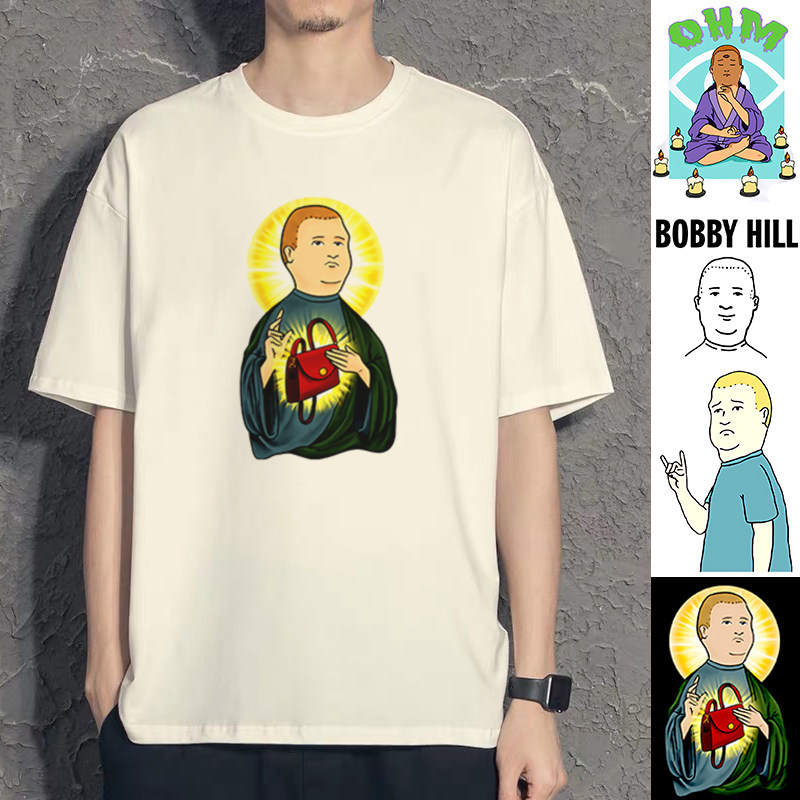 咪咪一家之主乡巴佬希尔鲍比短袖T恤卡通可爱情侣装男女衣服tee