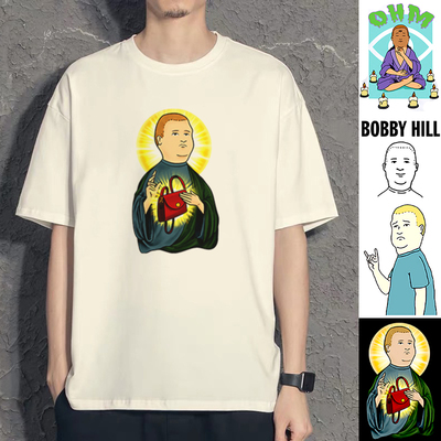 咪咪一家之主乡巴佬希尔鲍比短袖T恤卡通可爱情侣装男女衣服tee