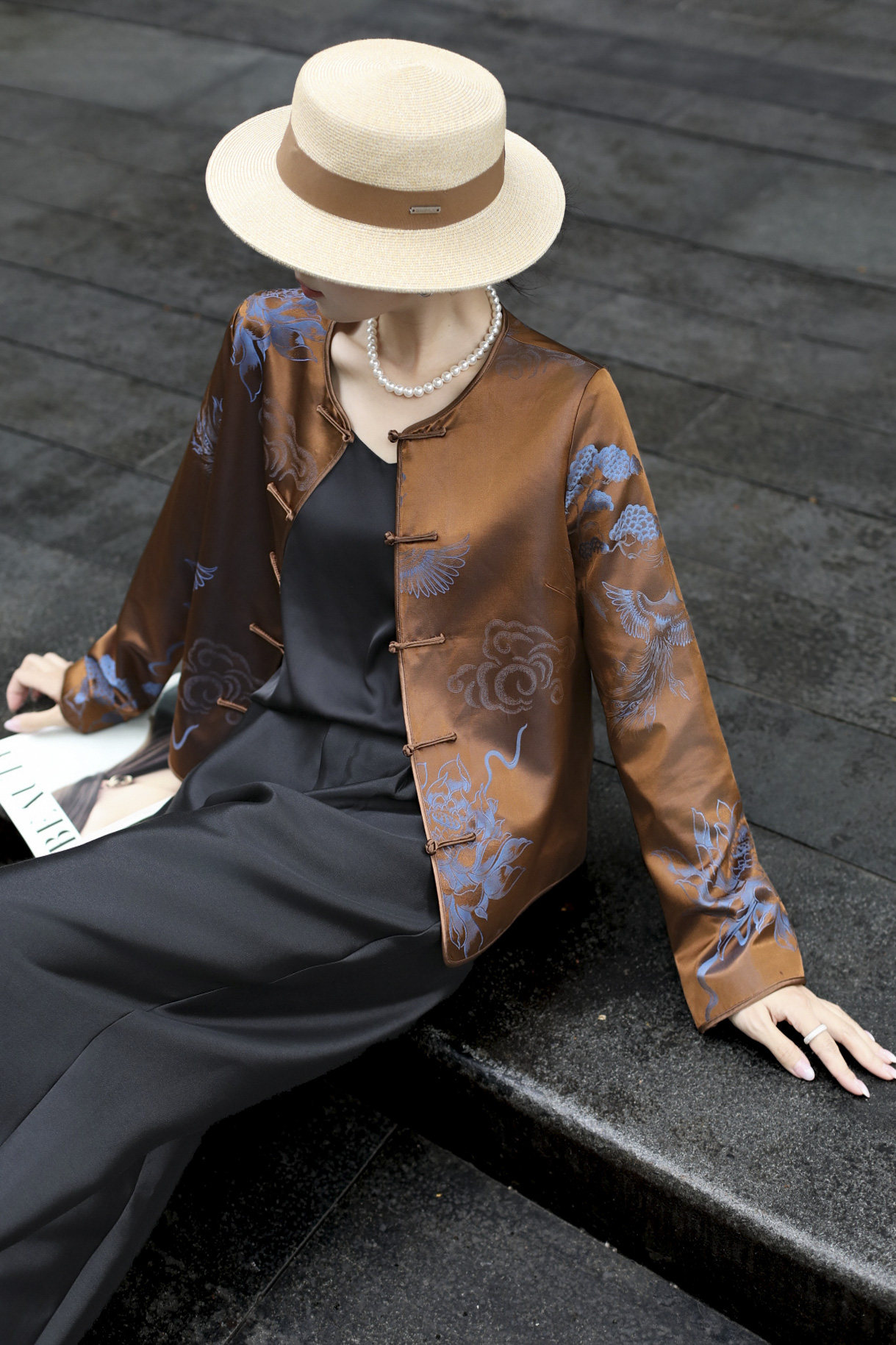 2026早春新款新中式国风圆领百搭真丝老缎盘扣提花大版外套女上衣,女装/女士精品,真丝上装,淘宝优惠券,粉丝福利购,淘宝优惠卷