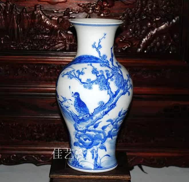 景德镇精品手绘青花陶瓷花瓶家居饰品花瓶花器仿真饰品仿古瓷摆件