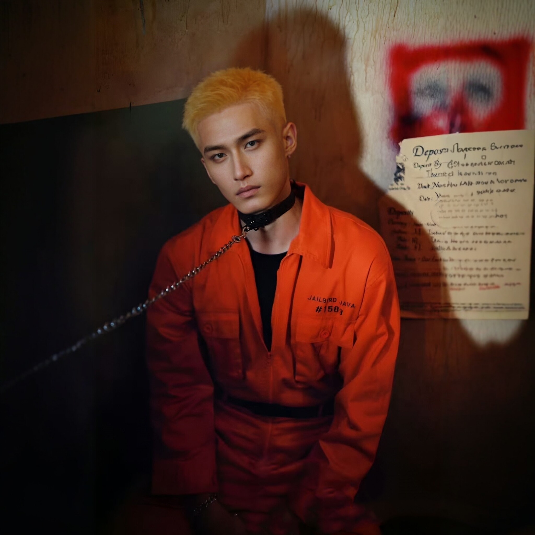 大狼狗朋克风暗黑禁欲项圈摇滚夜店脖链项链锁骨链choker颈带男 - 实物图