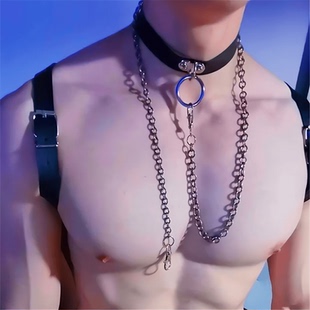 NPC同志情侣拍照tips圆环铁圈牵引项圈项链gay互动道具送牵引绳