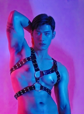 夜店GOGO皮革胸带猛男束缚背带器具服装肩带角色扮演cosplay道具