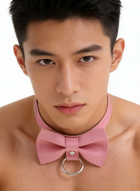 舞台GOGOBOY蝴蝶结吊坠项圈 摇滚夜店脖链项链锁骨链choker颈带男