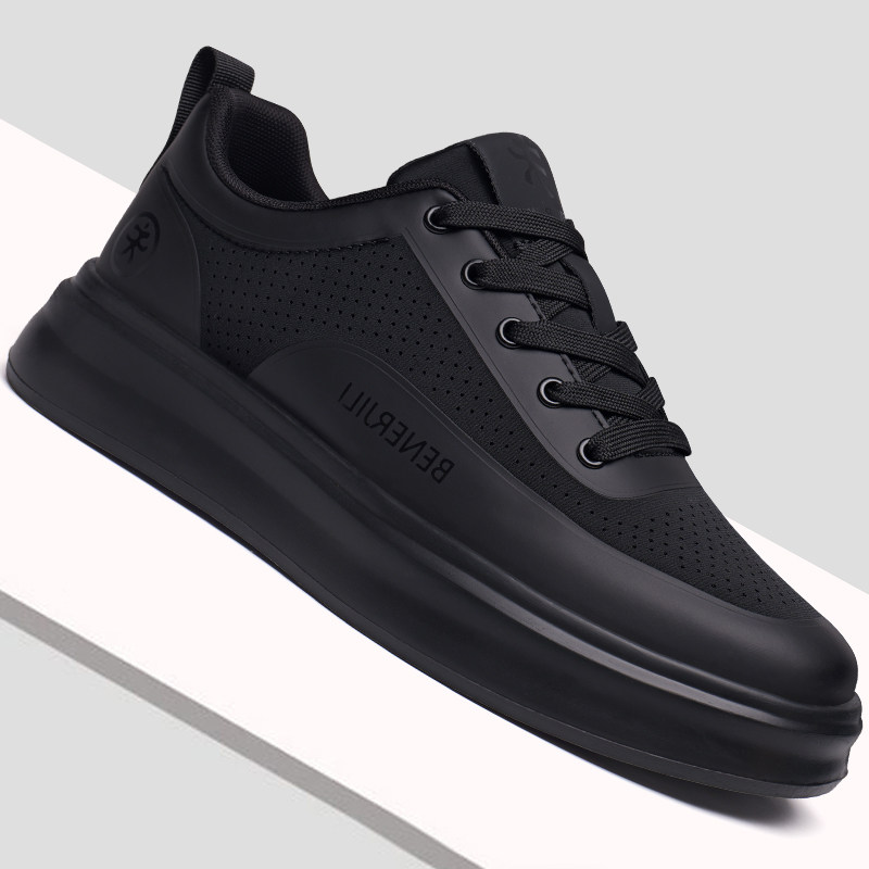 男鞋春夏季2026爆款透气布面休闲鞋子男士厚底轻便增高软底运动鞋