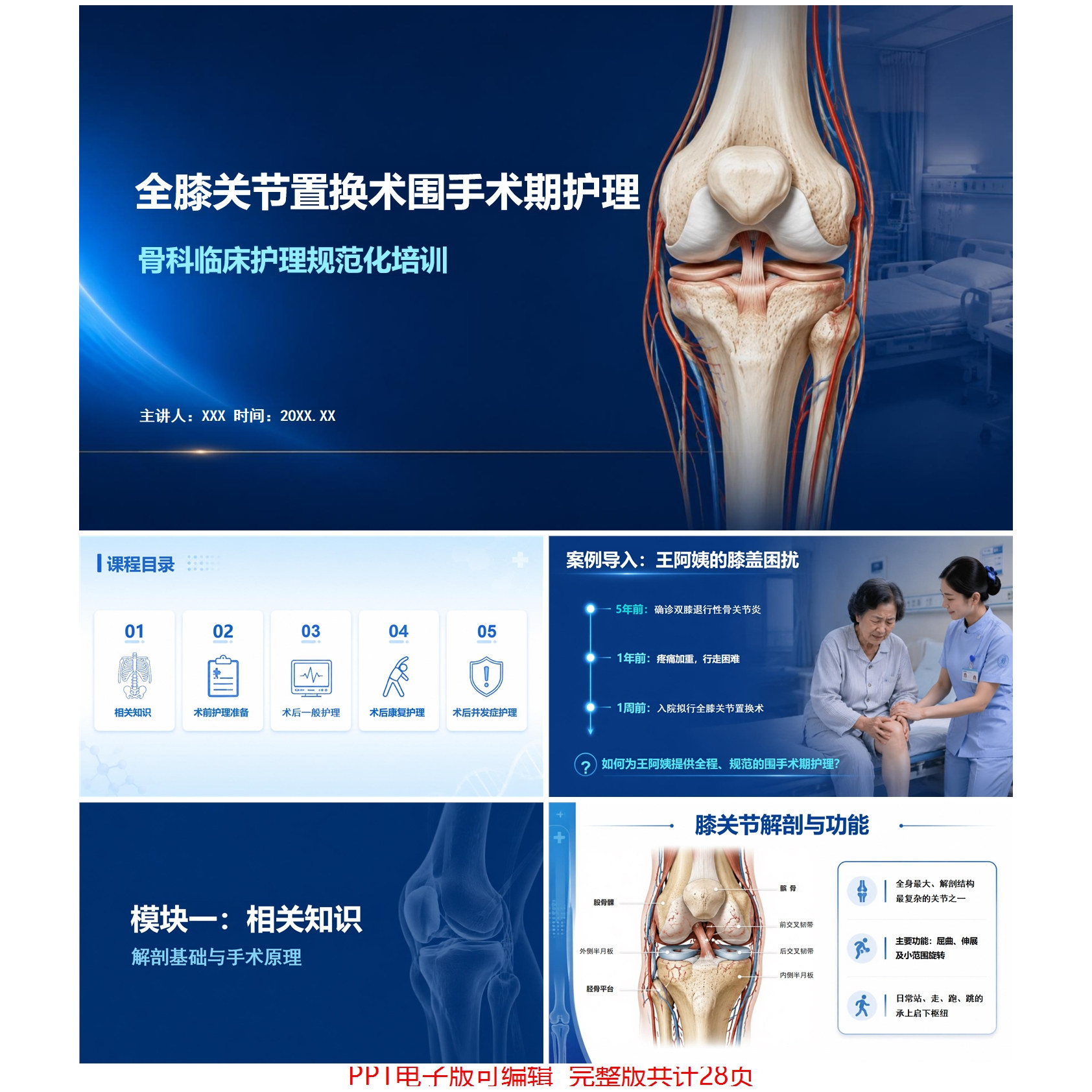 全膝关节置换术围手术期护理PPPPT设计
