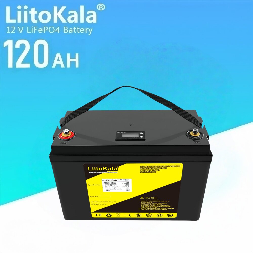 LiitoKala 12V120Ah 磷酸铁锂电池 房车/UPS后备应急/储能