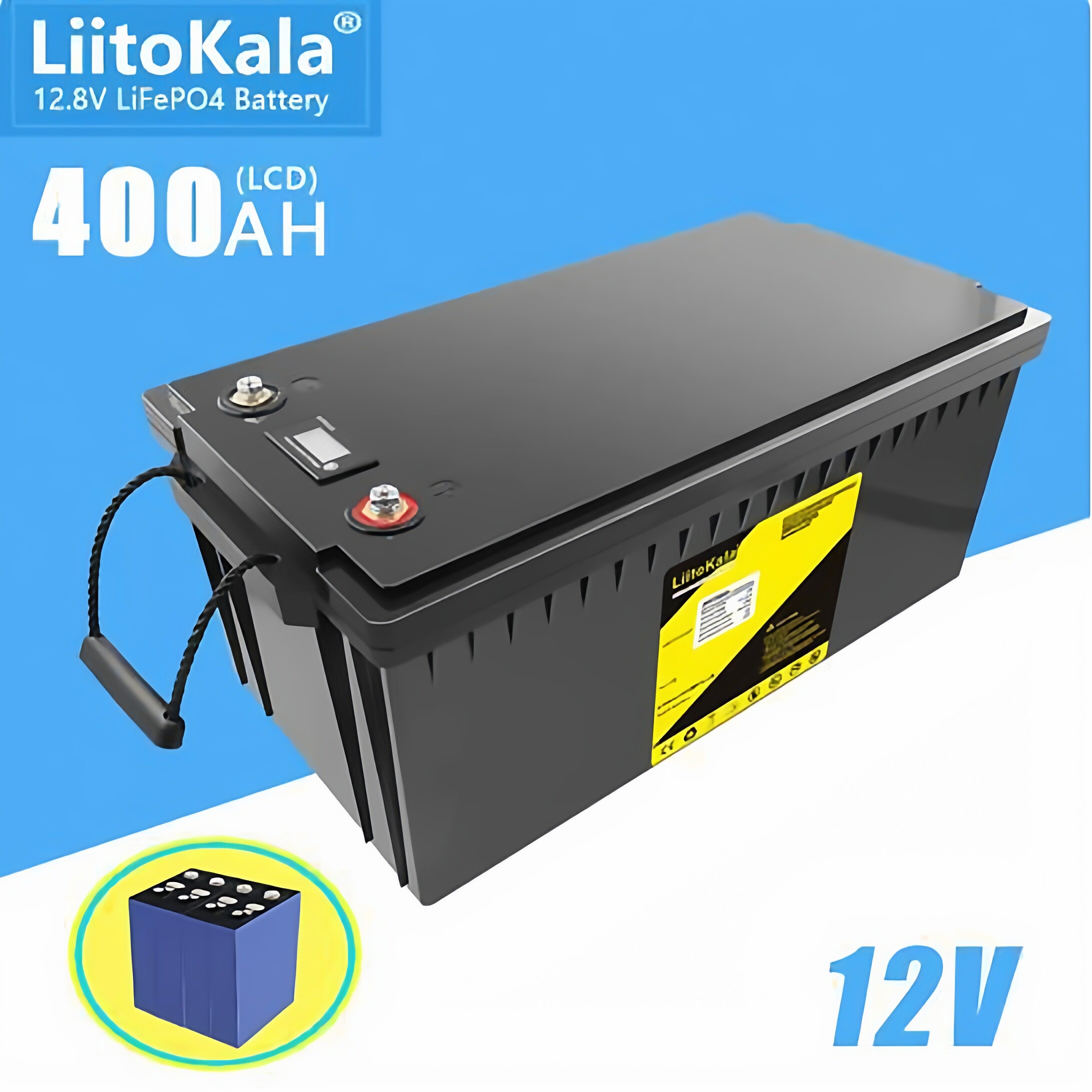 LiitoKala 12V 400Ah 磷酸铁锂电池 适用房车/露营/高尔夫车/储能