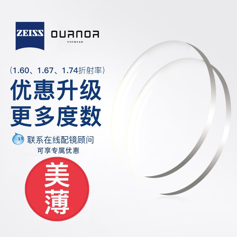 自主眼镜镜片升级蔡司链接单拍不发具体镜片请再下单差价