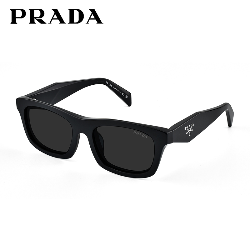prada普拉达墨镜男潮流窄框方框太阳眼镜防晒小框镜0PR C06SF