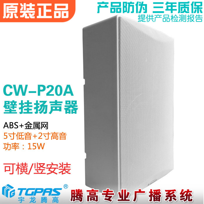CW-P20A壁挂扬声器喇叭音箱15W会议室内音响ABS定压广播宇龙腾高